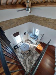 an overhead view of a living room with a table at Monti D'Abruzzo holiday home in Crecchio