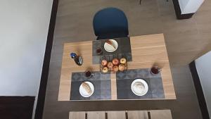 an overhead view of a table with donuts on it at Hostal Casa Azul, sencilla in Orizaba