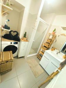 Η κουζίνα ή μικρή κουζίνα στο AppartCosy Emplacement Idéal avec Terrasse & Parking Privé