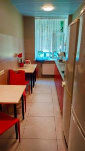 Kuchyň nebo kuchyňský kout v ubytování Happy Hostel