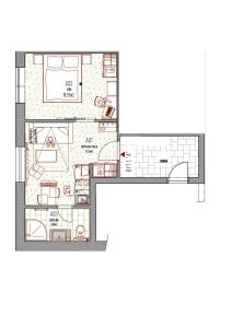 The floor plan of Apartmanový Dom TatraTravel Smokovec