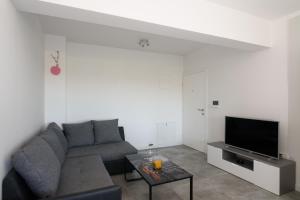 Apartman Franka في تروغير: غرفة معيشة مع أريكة وتلفزيون