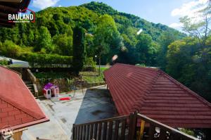 an aerial view of a house with a roof at Motel Konak in Sarajevo