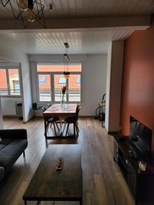 Televízia a/alebo spoločenská miestnosť v ubytovaní Appartement proche des remparts