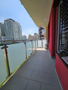 d'un balcon offrant une vue sur la ville. dans l'établissement 2 room Apartment, new building, Bosákova street, 49, à Bratislava