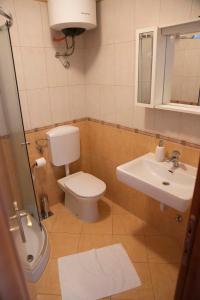 La salle de bains est pourvue de toilettes et d'un lavabo. dans l'établissement Casa Brina, à Bužinija