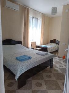 1 dormitorio con 2 camas y sala de estar en Aparthotel Sofia in Gonio, en Gonio