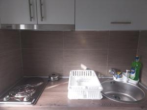 Kuchyň nebo kuchyňský kout v ubytování Apartment Happy