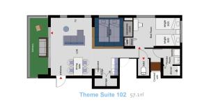 宇流麻的住宿－SOU東恩納，房屋的平面图