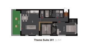 a picture of the floor plan of the tharma suite at SOU東恩納 in Uruma