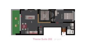 a floor plan of the theatre suite at SOU東恩納 in Uruma
