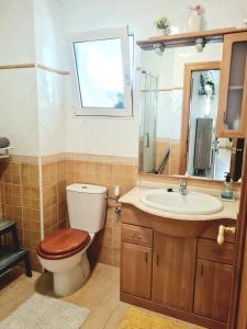 uma casa de banho com um WC e um lavatório em Casa en Punta Prima em Alicante