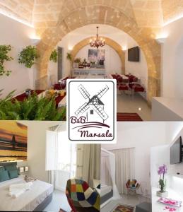 a collage of photos of a living room and a house at B&B MARSALA in Marsala