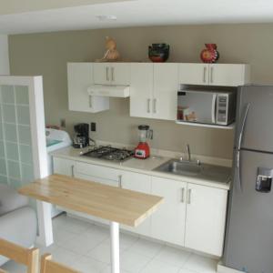 Kuchyň nebo kuchyňský kout v ubytování San Juan Apartament