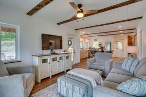 a living room with two couches and a tv at Secluded Marathon Hideaway w/ Fire Pit + Views! in Marathon