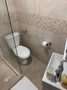 a bathroom with a toilet and a sink at Rajski Horizonti - Rooms Ram I in Ram