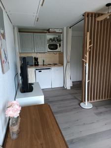 Kuchyňa alebo kuchynka v ubytovaní Studio Cabine RDC Pied des Pistes