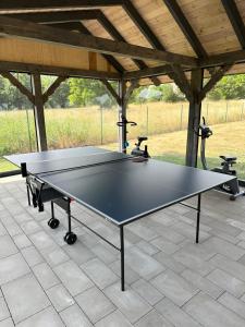 - une table de ping-pong sous un pavillon dans l'établissement Pokoje Gościnne Kameralnie, à Jantar