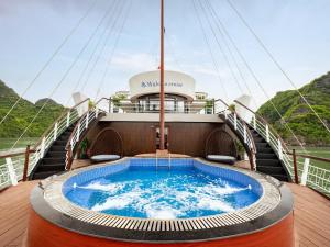 a hot tub on the deck of a cruise ship at M'Gloria Cruise in Ha Long