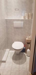 La salle de bains est pourvue de toilettes blanches. dans l'établissement green hill, à Bad Kleinkirchheim