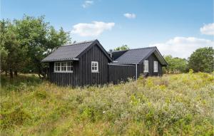 Una casa nera su una collina in un campo di Beautiful Home In Fan With Kitchen a Fanø