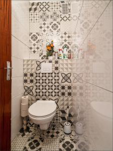 bagno con servizi igienici e lavandino di Chambre chez Victor a Lingolsheim