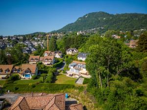 una vista aérea de una localidad con casas y árboles en Blonay Garden Apartment - Swiss Hotel Apartments en Blonay