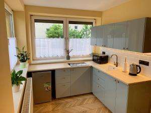Kuchyň nebo kuchyňský kout v ubytování HARMONY Apartments