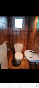 een badkamer met een toilet en een wastafel bij Haus Stille Oase Top 3 in Bruck an der Großglocknerstraße