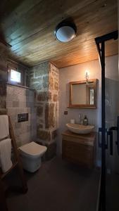 a bathroom with a toilet and a sink at KİNZİ İMROZ in Gokceada Town