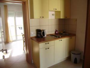 cocina con fregadero y encimera en Apartments Roko en Rogoznica