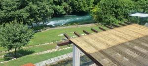 an aerial view of a river from a house at Villa Longina in Ljubuški