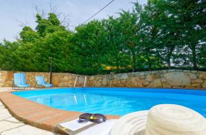 een zwembad met een zonnebril erop bij Holiday Home Sunny Twins in Grožnjan