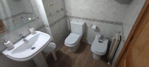 a bathroom with a sink and a toilet at Apartamento en Benasque in Benasque