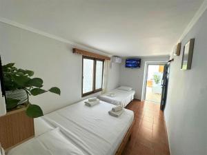 Postel nebo postele na pokoji v ubytování Boungainvillea