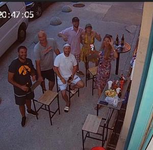 a group of people are posing for a picture at Hostel OT in Split