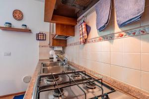 a kitchen with a stove and a sink at Happy Guest Apartments - Alpin Vista Colere in Colere +9 photos