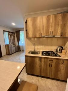a kitchen with a sink and a stove top oven at Green Park Guest House in Dilijan +46 photos