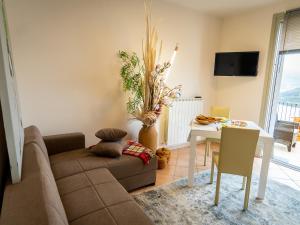 Televisyen dan/atau pusat hiburan di Serafino - nice terrace & swimming pool on the Iseo Lake
