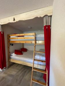 a bunk bed in a room with a ladder at Les Longes in Le Mont-Dore