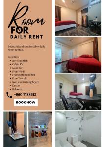 a collage of photos of a room for daily rent at Resting View in Male City