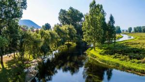 a river with trees on the side of it at Luxury Apartment Megy in Otočac