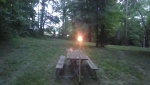 Solopgangen eller solnedgangen set fra landstedet