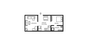 The floor plan of Chalupa Levandula