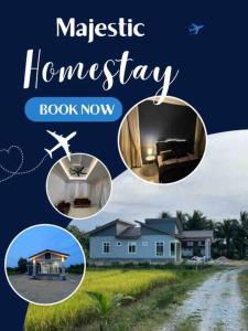 a collage of pictures of a house and a plane at Majestic Homestay - Pasir Puteh in Pasir Puteh