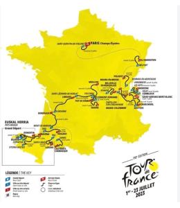a map of theokoence trail in france at Maison Blanche De Hudson in Cussac