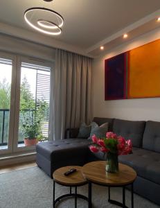 Część wypoczynkowa w obiekcie Apartament Dekerta garaż, duży taras, smart tv