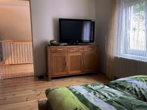 TV a/nebo společenská místnost v ubytování Apartmán Nejdek