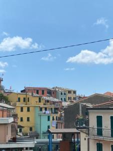 a view of a city with buildings at Pensione Sorriso in Vernazza