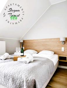 Katil atau katil-katil dalam bilik di Apartamenty Prywatne w Stegna Forest